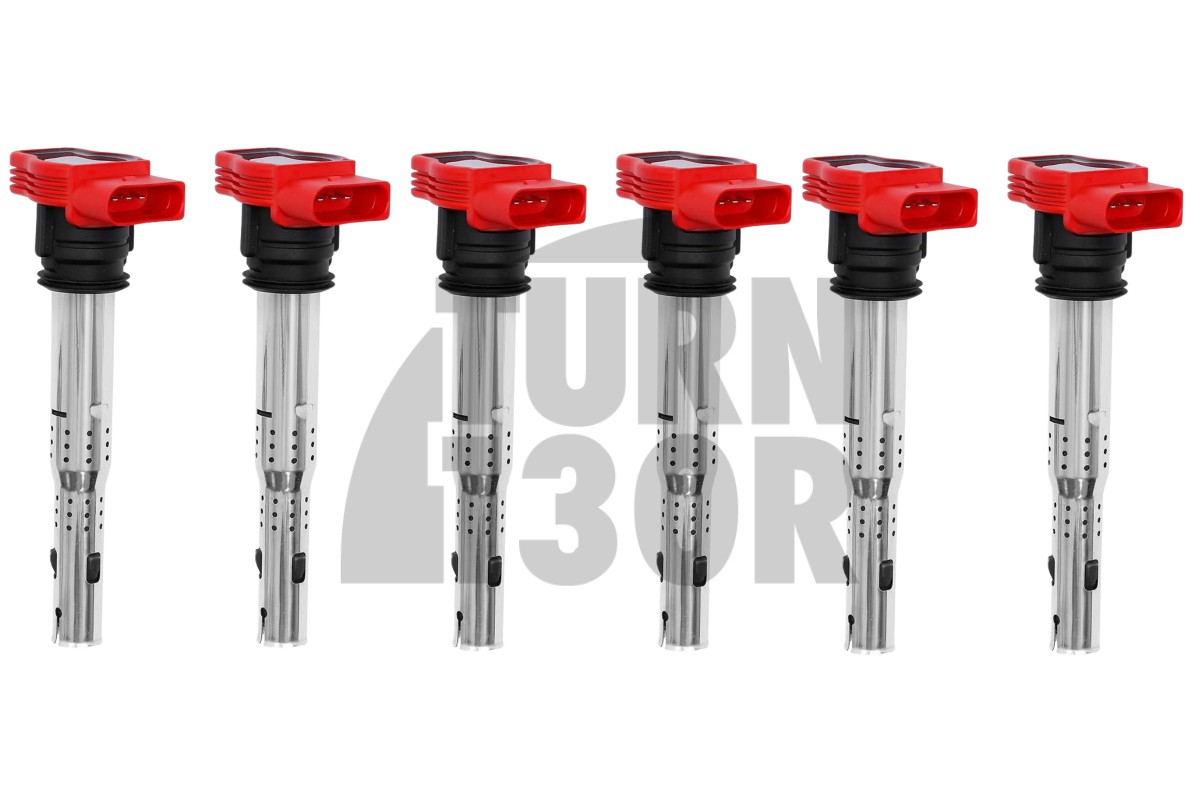 NGK red coil packs designed for Audi RS4/S4 B5 and S4/S5 B8 models, compatible with Audi R8 NGK red coil packs designed for Audi RS4/S4 B5 and S4/S5 B8 models, compatible with Audi R8