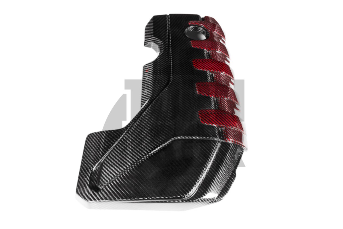 Eventuri Carbon Fiber / Red Kevlar Engine Cover for Audi RS3 8V.5 / TTRS 8S and RS3 8Y Eventuri Carbon Fiber / Red Kevlar Engine Cover for Audi RS3 8V.5 / TTRS 8S and RS3 8Y