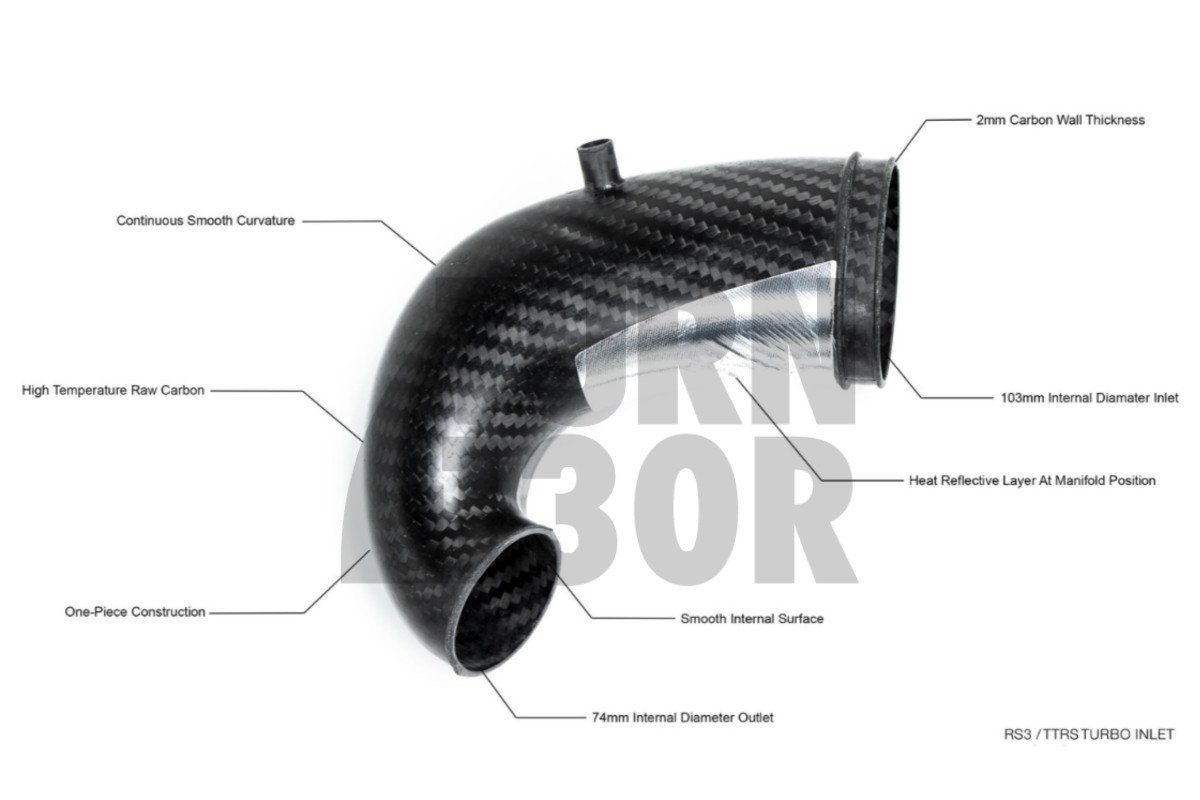 Eventuri Carbon Turbo Inlet for Audi RS3 8V.5 / TTRS 8S with stock turbo flange Eventuri Carbon Turbo Inlet for Audi RS3 8V.5 / TTRS 8S with stock turbo flange