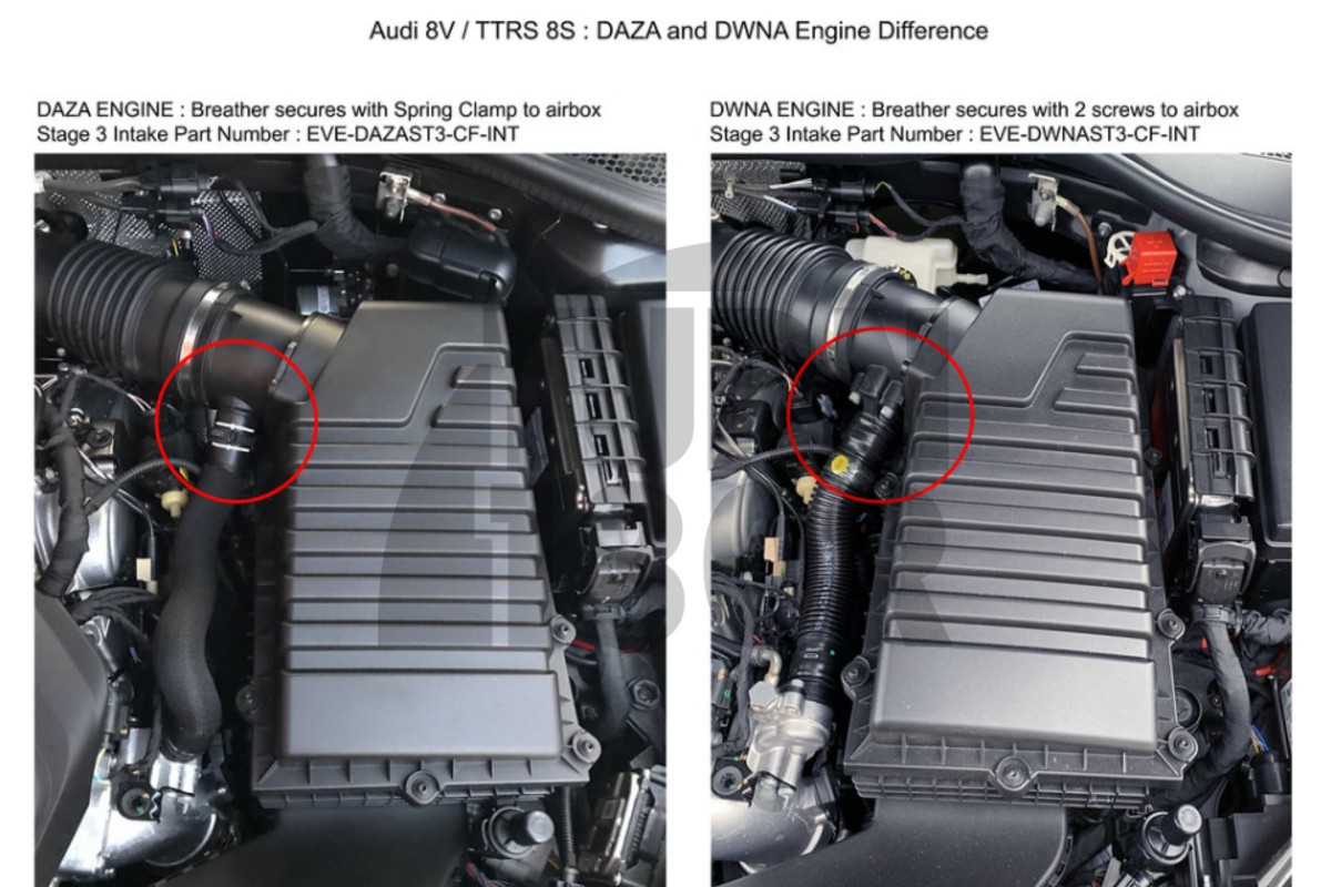 Eventuri Intake RSQ3 F3 DWNA Engine Adaptor Set Eventuri Intake RSQ3 F3 DWNA Engine Adaptor Set