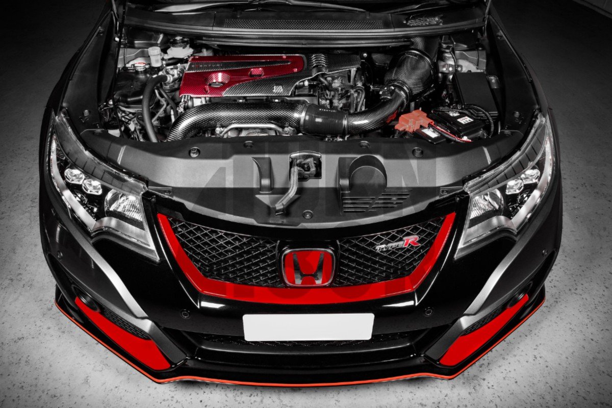 Honda Civic Type R FK2 / FK8 Carbon Fiber / Red Kevlar Engine Cover by Eventuri Honda Civic Type R FK2 / FK8 Carbon Fiber / Red Kevlar Engine Cover by Eventuri