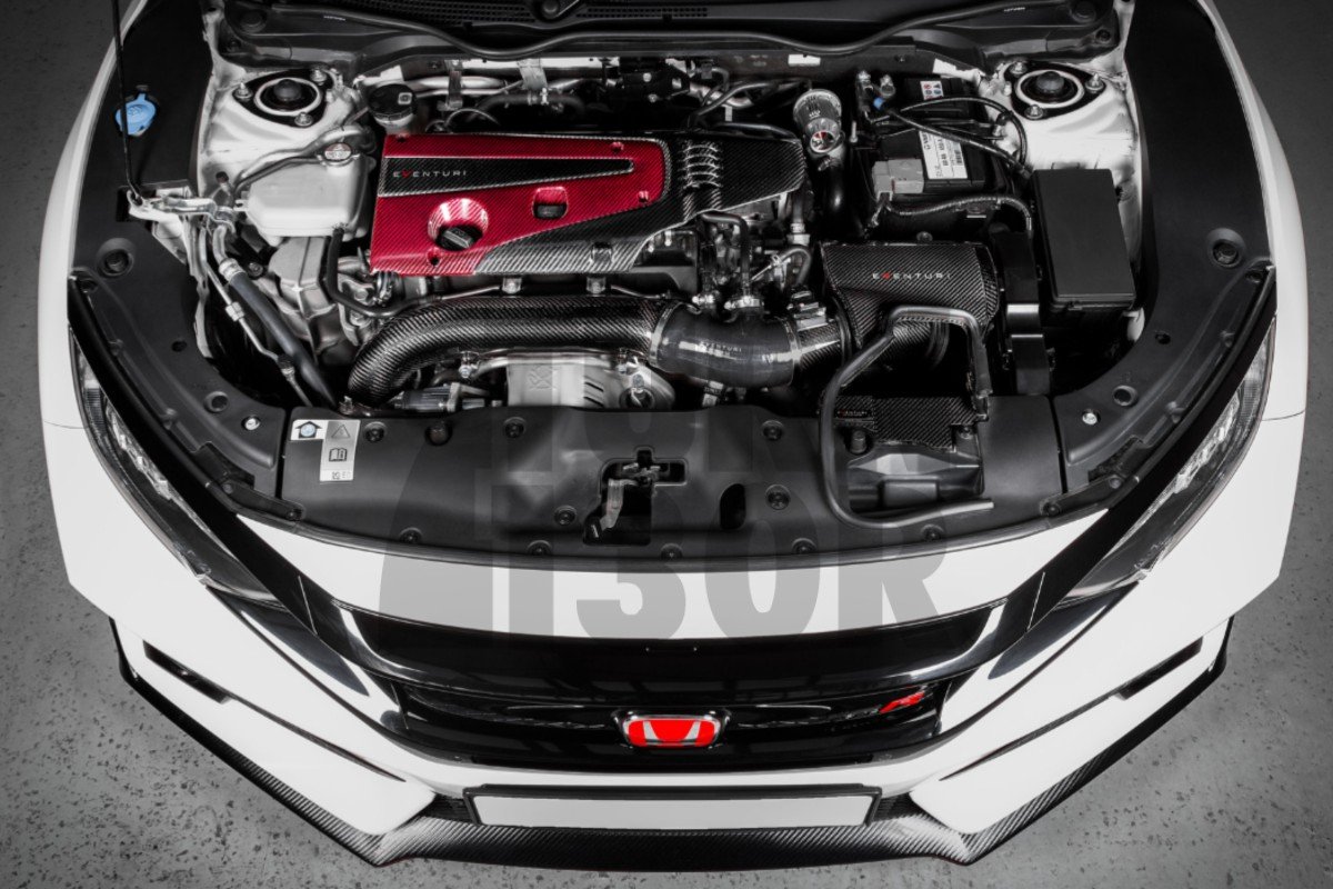 Honda Civic Type R FK2 / FK8 Carbon Fiber / Red Kevlar Engine Cover by Eventuri Honda Civic Type R FK2 / FK8 Carbon Fiber / Red Kevlar Engine Cover by Eventuri