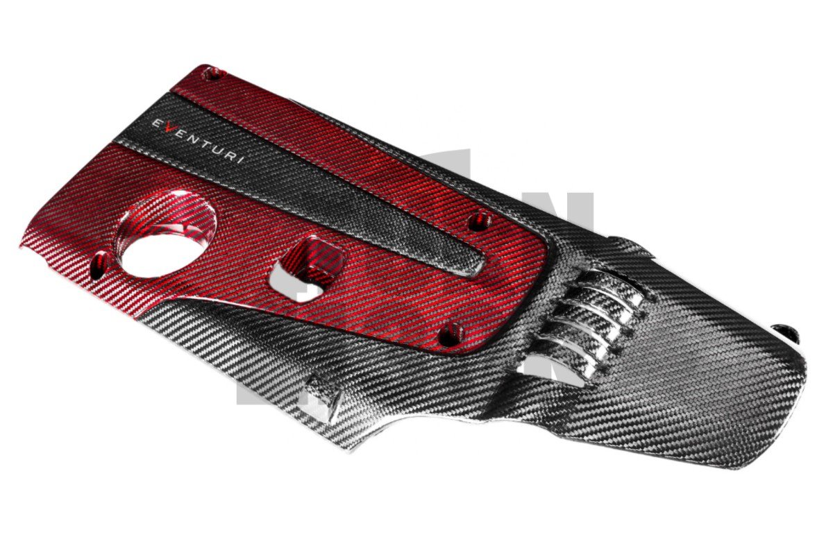 Honda Civic Type R FK2 / FK8 Carbon Fiber / Red Kevlar Engine Cover by Eventuri Honda Civic Type R FK2 / FK8 Carbon Fiber / Red Kevlar Engine Cover by Eventuri