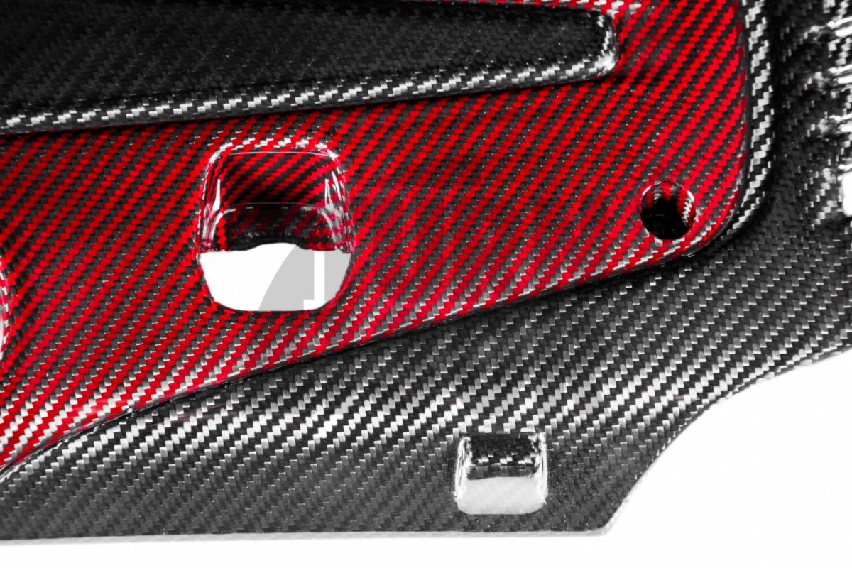 Honda Civic Type R FK2 / FK8 Carbon Fiber / Red Kevlar Engine Cover by Eventuri Honda Civic Type R FK2 / FK8 Carbon Fiber / Red Kevlar Engine Cover by Eventuri