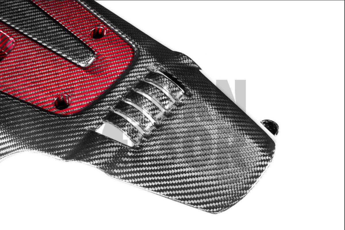 Honda Civic Type R FK2 / FK8 Carbon Fiber / Red Kevlar Engine Cover by Eventuri Honda Civic Type R FK2 / FK8 Carbon Fiber / Red Kevlar Engine Cover by Eventuri