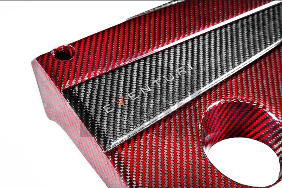 Honda Civic Type R FK2 / FK8 Carbon Fiber / Red Kevlar Engine Cover by Eventuri Honda Civic Type R FK2 / FK8 Carbon Fiber / Red Kevlar Engine Cover by Eventuri