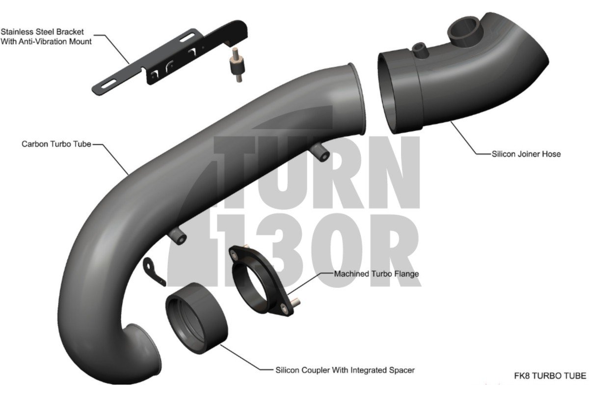 Eventuri Carbon Fiber Turbo Inlet Tube for Honda Civic Type R FK8 Eventuri Carbon Fiber Turbo Inlet Tube for Honda Civic Type R FK8