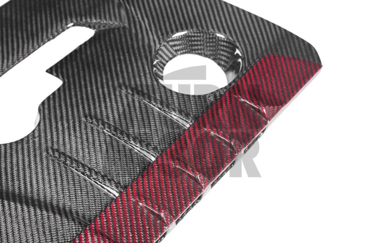 Eventuri Carbon Fiber / Red Kevlar Engine Cover for Toyota Yaris GR Eventuri Carbon Fiber / Red Kevlar Engine Cover for Toyota Yaris GR
