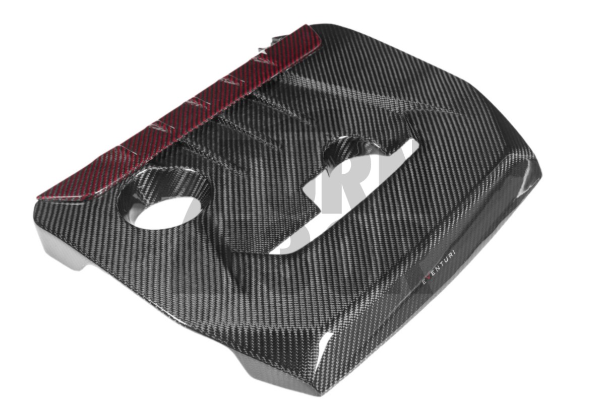 Eventuri Carbon Fiber / Red Kevlar Engine Cover for Toyota Yaris GR Eventuri Carbon Fiber / Red Kevlar Engine Cover for Toyota Yaris GR