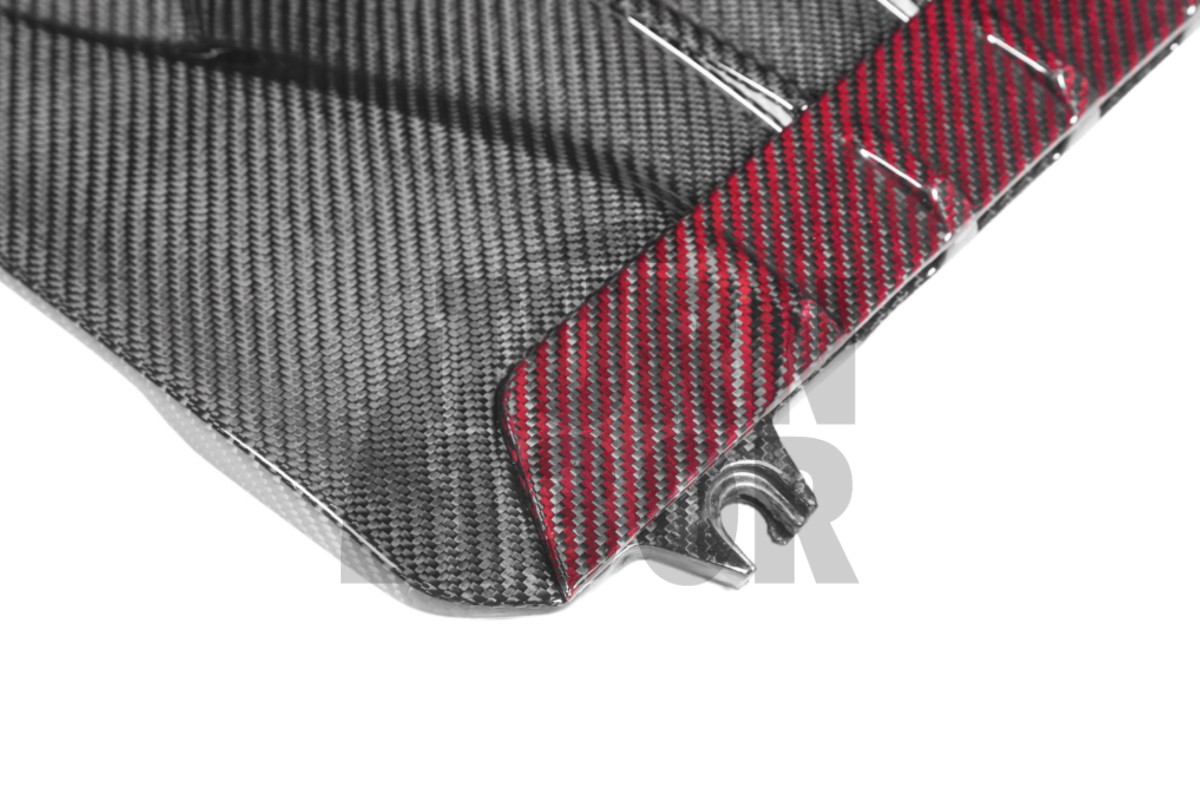 Eventuri Carbon Fiber / Red Kevlar Engine Cover for Toyota Yaris GR Eventuri Carbon Fiber / Red Kevlar Engine Cover for Toyota Yaris GR